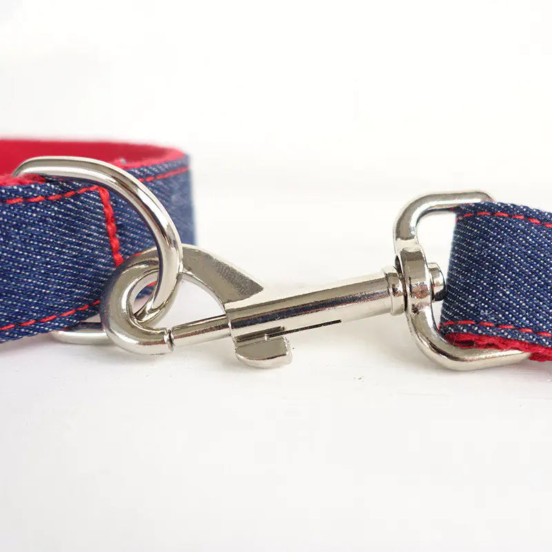 Personalized Blue Denim Dog Leash - Innovative Pet Gear