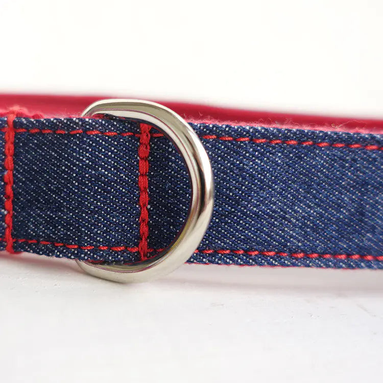 Personalized Blue Denim Dog Leash - Innovative Pet Gear
