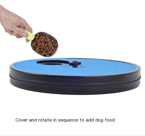 Pet Slow Feed Toy with Rotating Nail File Board