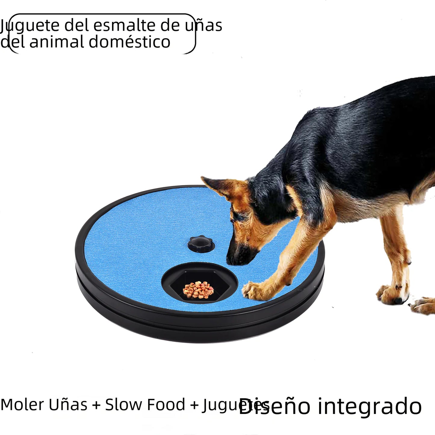 Pet Slow Feed Toy with Rotating Nail File Board